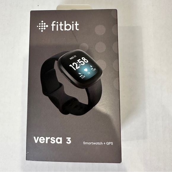 Fitbit Versa 3 Wristband Activity Tracker - Black (FB511BKBK) NEW
